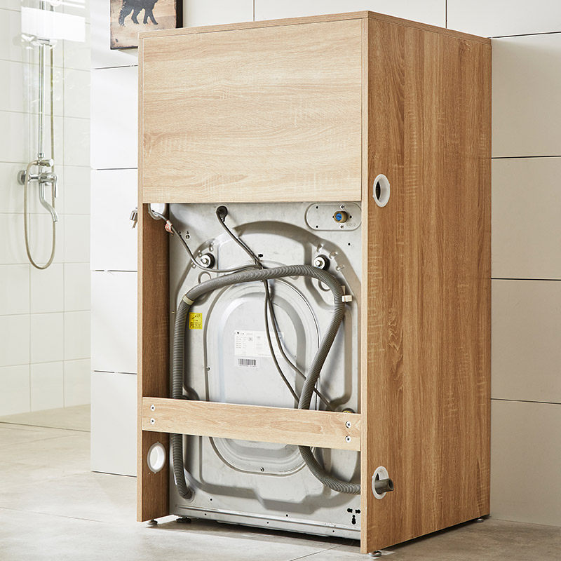 Solid wood board balcony washing machine toilet storage single