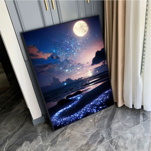 Звездное небо Приморский Алмазная картина 2025 Новая Алмазная наклейка для спальни Вышивка крестом Красивый пейзаж Алмазная картина, полная бриллиантов Ручная работа