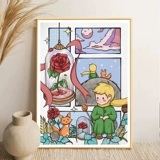 Мультфильм аниме бриллиантовая живопись 2023 Новая спальня маленькая принц розовая наклейка буровая наклейка по перекрестному общеру