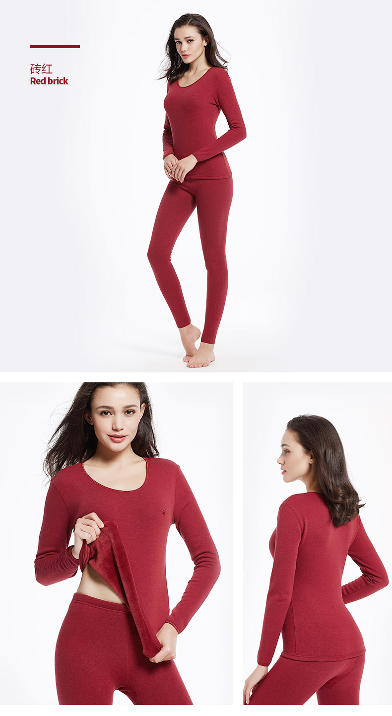 Playboy và nhung dày alpaca len đồ lót nhiệt thiết lập tuổi trẻ mùa thu và mùa đông váy cổ tròn quần mùa thu quần dài quần áo giữ nhiệt nam lót nhung