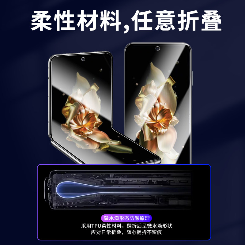 三星W23 Flip防窥膜实测:液态纳米层对OLED微像素的光调制失效分析_手机贴膜_淘宝数码网