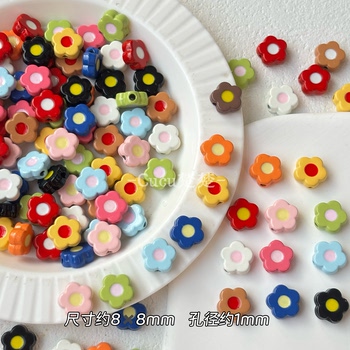 8mm Alloy Two-Tone Small Flower Beads Spacer Beads Through-Hole Beads DIY Jewelry Phone Chain Accessories on Orders over 28