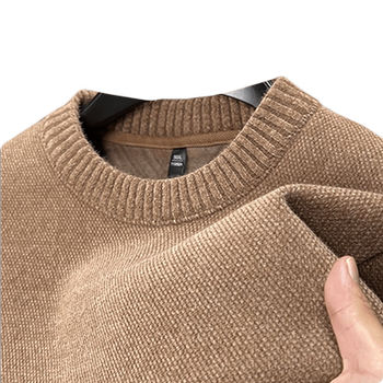 Pullover chenille round neck pill-proof sweater