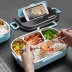 Hộp cơm trưa văn phòng bằng thép không gỉ 304 cho bữa ăn trưa dành cho học sinh tiểu học và trung học được chia thành nhiều ngăn với hộp ăn trưa cầm tay được phân vùng cho 1 người - Hộp cơm điện sưởi ấm