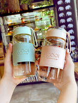 Glass Water Cup Female Tea Septer Portable Mini Small Cute Mesh Red Ins Wind Bubble Tea Cup Summer Drinking Water Small Cups