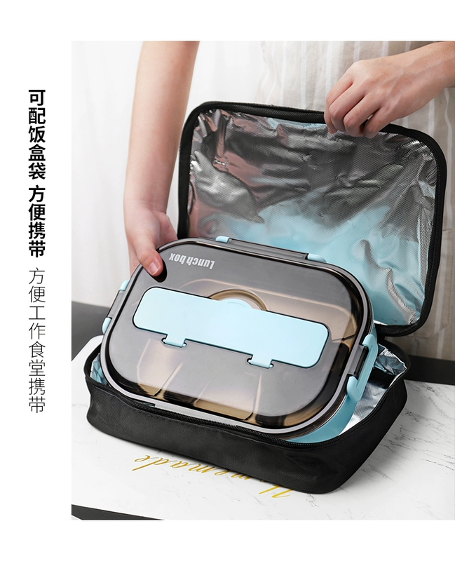 Hộp cơm trưa văn phòng bằng thép không gỉ 304 cho bữa ăn trưa dành cho học sinh tiểu học và trung học được chia thành nhiều ngăn với hộp ăn trưa cầm tay được phân vùng cho 1 người - Hộp cơm điện sưởi ấm