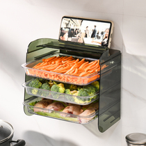 Kitchen Home Accessories Dish Multilayer Preparation Dish God wall-mounted Multi-functional shelve hot pot Vegetable Intake Dinner Plate