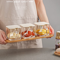 Seasoning Jar Glass Salt Jars Combined Loading Dressings Box Kitchen supplies Home Grand total Contained MSG Tank Suit