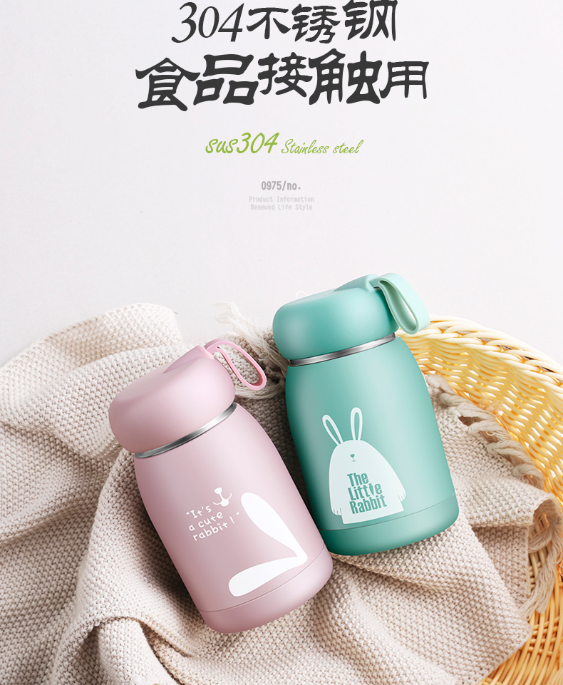 Mini cốc nữ xách tay nữ sinh viên phiên bản tiếng Hàn của cốc nước nhỏ dễ thương màu đỏ đơn giản in bụng lớn bình đựng nước uống đẹp