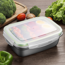 Rectangular 304 stainless steel lunch box Lunch box Student with cover lunch box canteen simple seal leak-proof preservation box