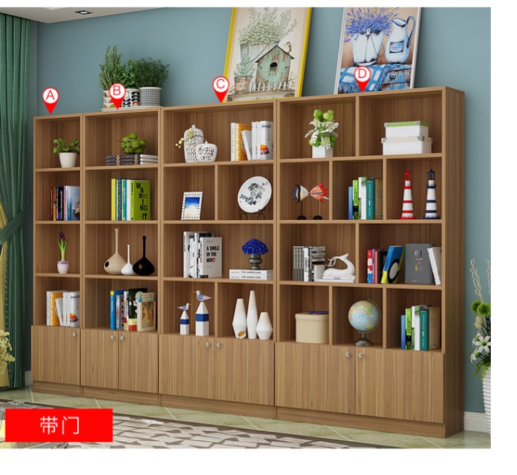 Yau Jia kệ sách kệ sách kệ sách đơn giản hiện đại nhỏ gọn lưu trữ sàn kệ tủ lưu trữ kết hợp miễn phí với cửa - Buồng tủ quần áo giá rẻ dưới 1 triệu