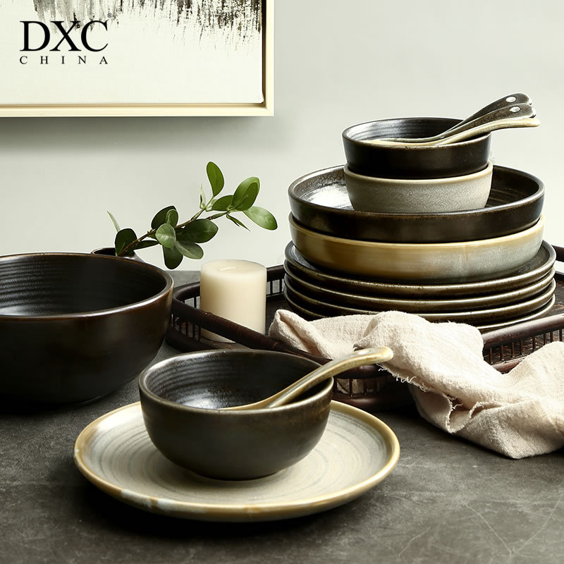 Scandinavian Dish Set, Personalized and Creative, Household Plates and Bowls for 2 People, Couple, 4 People Combination, Simple 6-Person European-Style Tableware