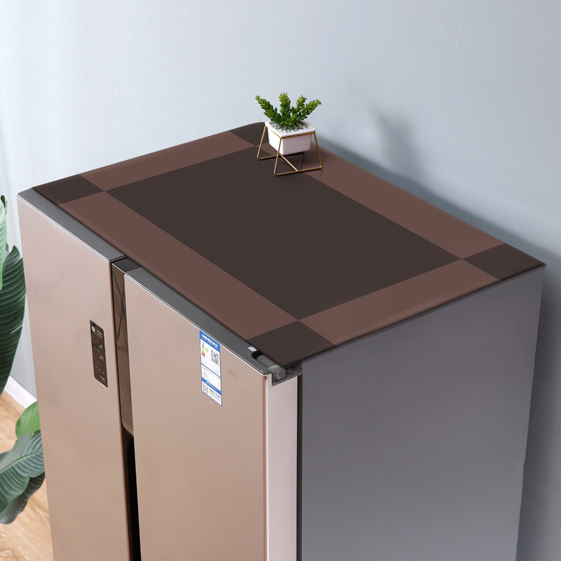 Soft glass refrigerator waterproof oilproof mat cover cloth double door PVC kitchen dust cover table mat washing machine cover towel