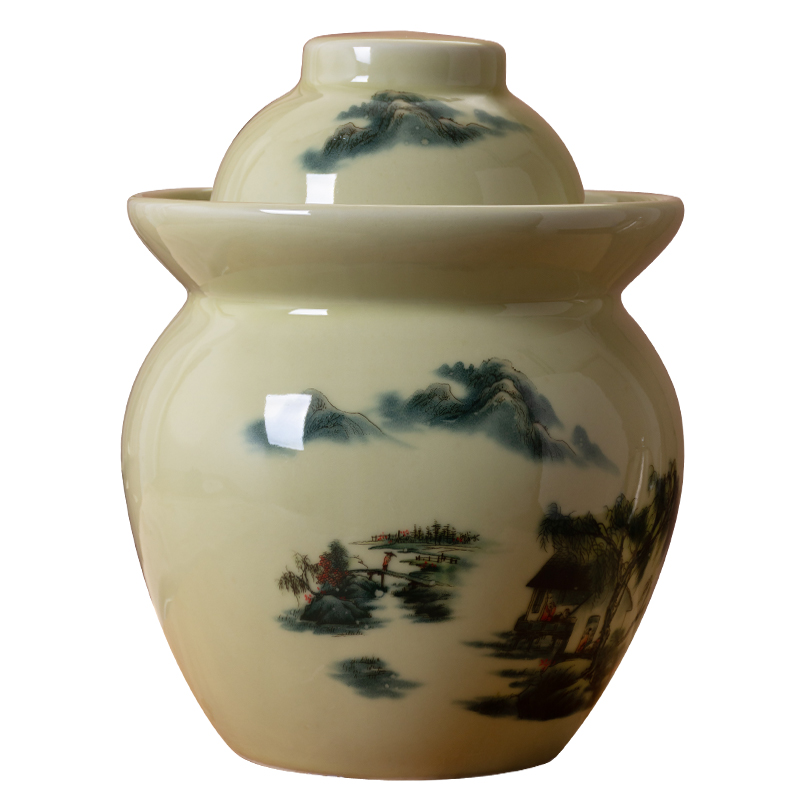 Jingdezhen ceramic household pickle jar sauerkraut small salted duck dense eggs in the old seal moisture POTS sugar pot