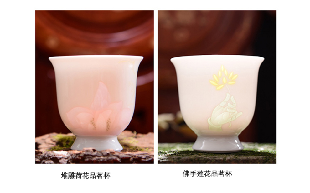 Jingdezhen hand finger citron tea cup fragrance - smelling cup knife clay sample tea cup single CPU master cup kung fu tea cups