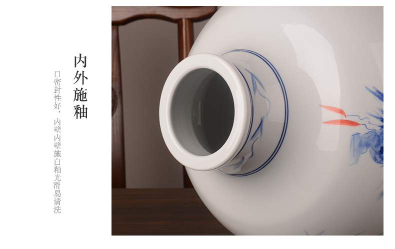 Jingdezhen hand - made mercifully jars 50 kg of household ceramics mercifully wine brewing cylinder medicine bottle archaize seal storage tank