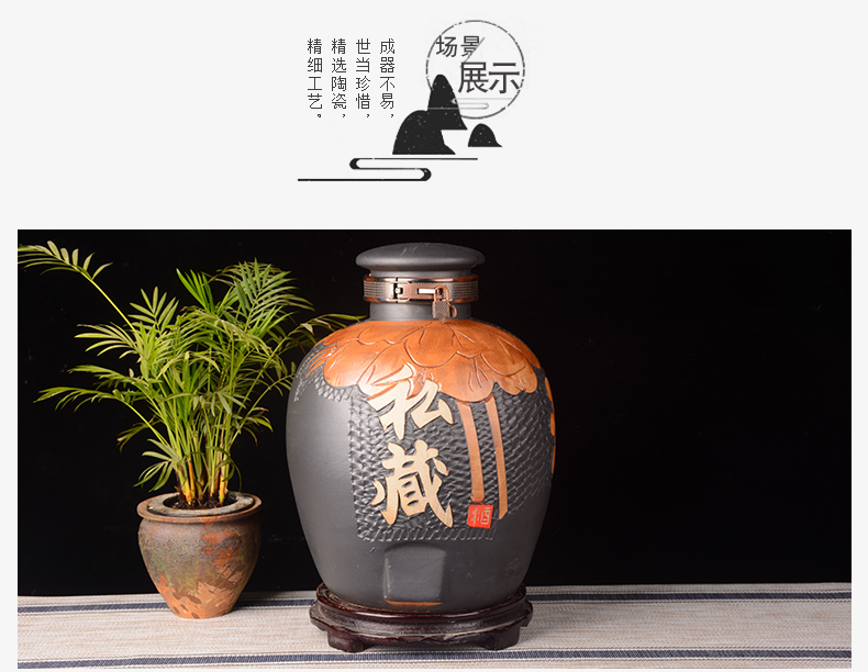 Jingdezhen 10 jins 20 jins 50 domestic ceramic wine jar with cover a glass bulbs bottle it sealed as cans