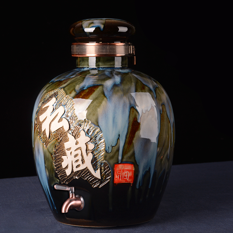 Jingdezhen ceramic jars ancient sealed jar archaize mercifully 10 jins 20 jins to wine bottle mercifully jars