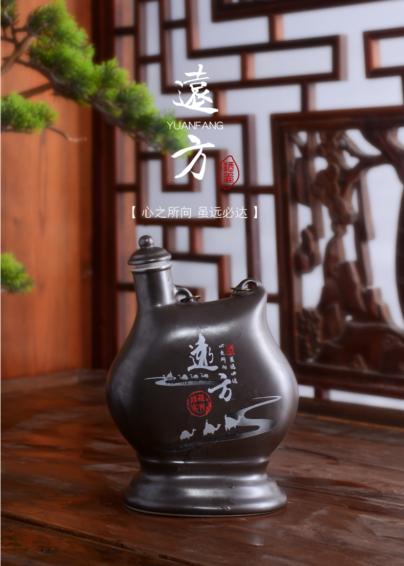 An empty bottle of jingdezhen ceramic 1 catty outfit wine gift box of Chinese creative wine pot liquor household sealed bottles