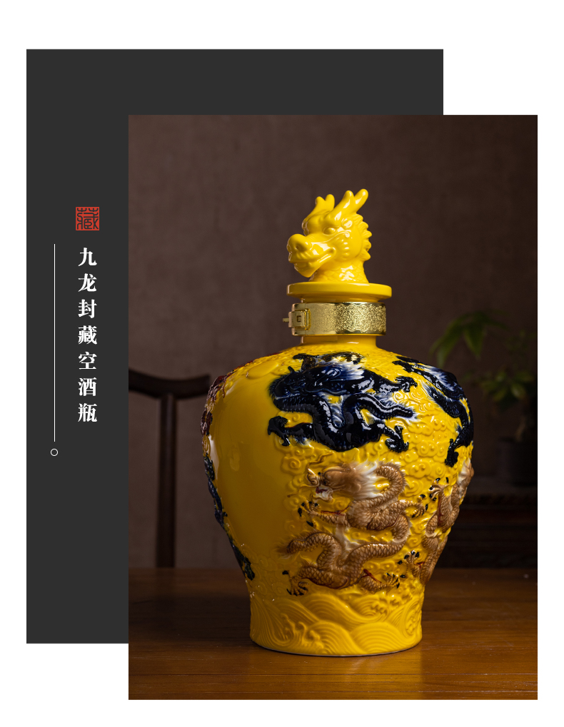 Jingdezhen ceramic terms bottle with gift box 10 jins home to liquor bottles jars creative seal pot liquor container