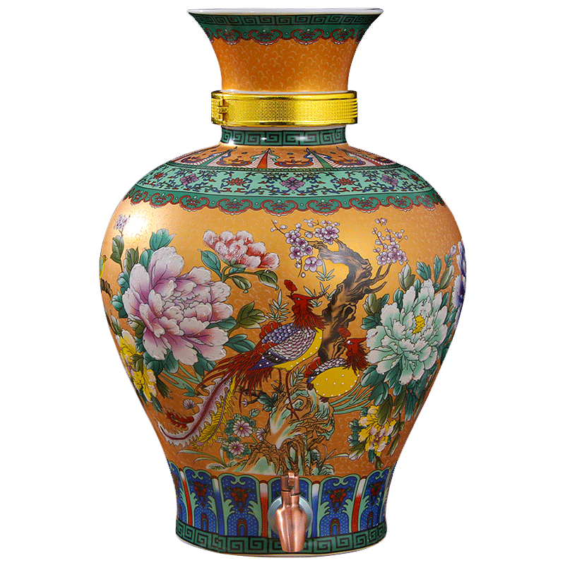 Jingdezhen ceramic 10 jins 20 jins 30 jins domestic wine jars it mercifully wine jar mercifully bottle with tap