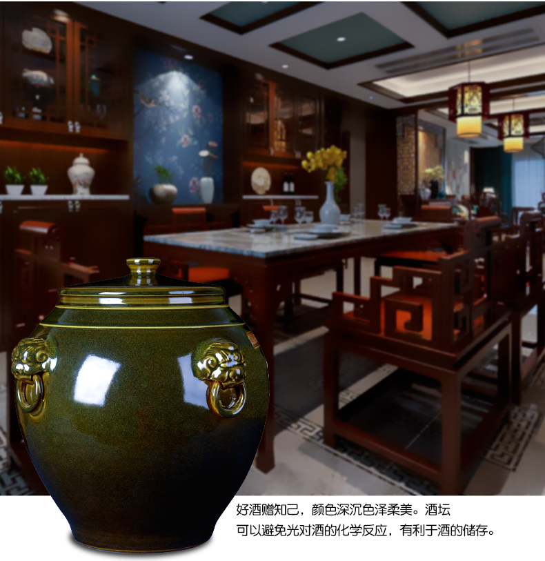 Jingdezhen ceramic jar 50/100 kg oil cylinder tank altar wine casks household it at the end of the tea