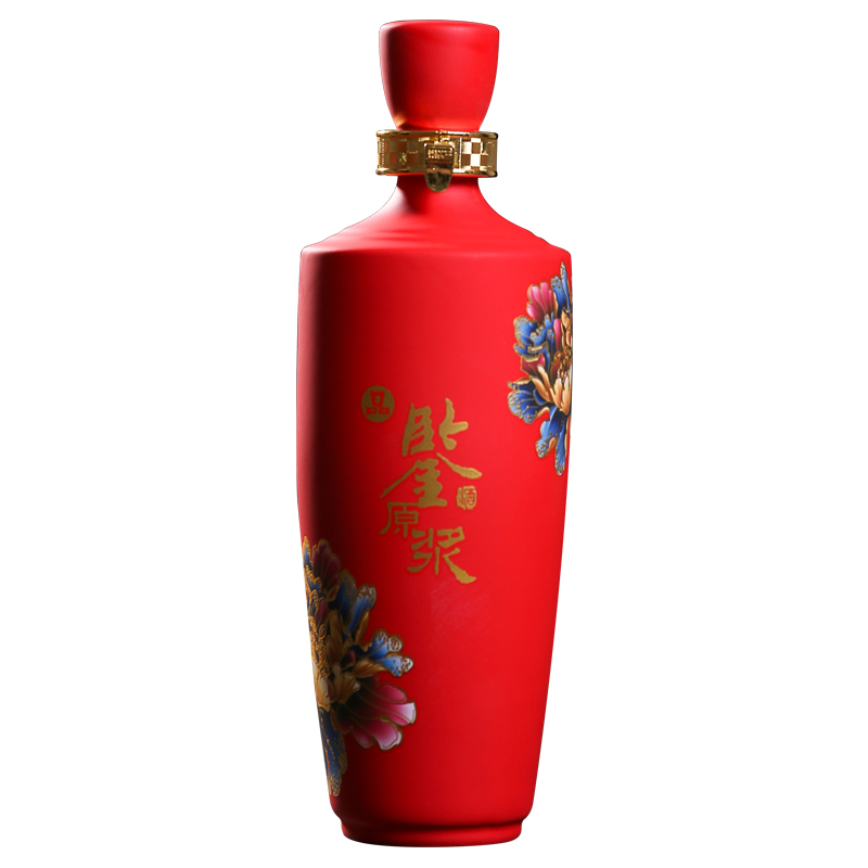 Jingdezhen ceramic bottle household hoard 1 catty sealing pack jar creative melting sand glaze empty wine bottle with gift box