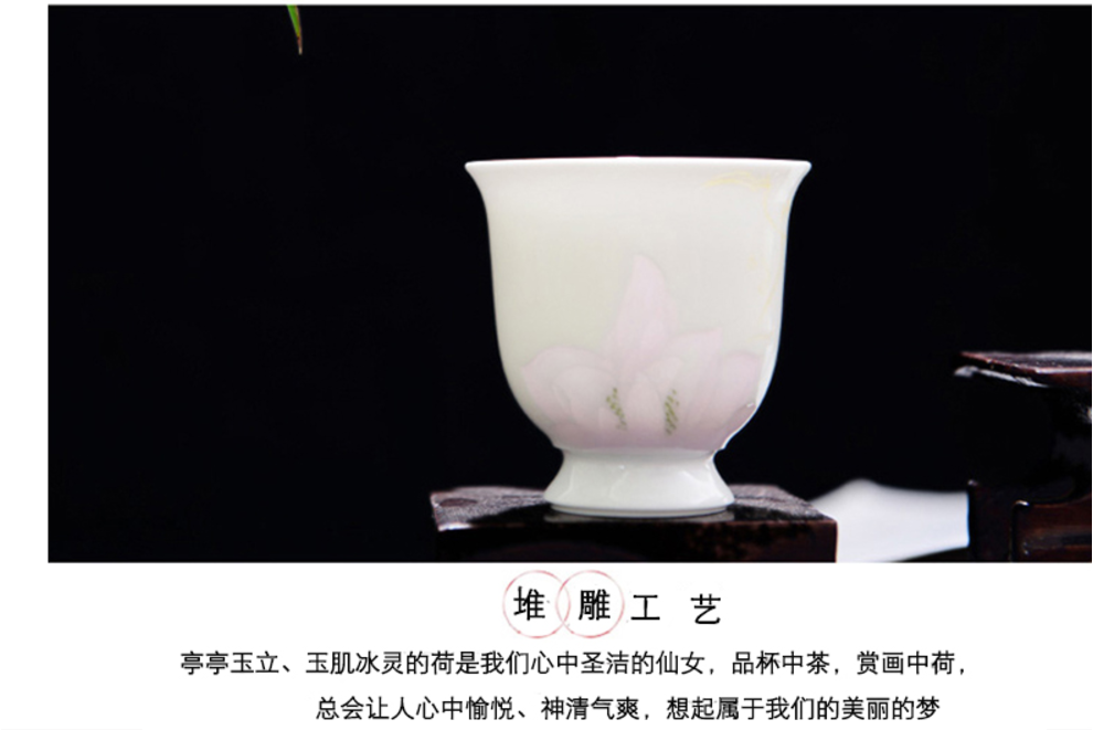 Jingdezhen hand finger citron tea cup fragrance - smelling cup knife clay sample tea cup single CPU master cup kung fu tea cups