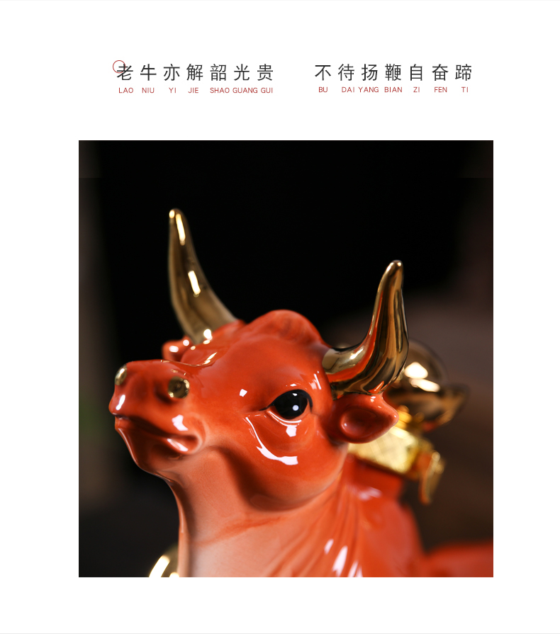 Zodiac cattle empty wine bottle 5 jins of loading household gift box sealing liquor jar of jingdezhen ceramic creative wine jar