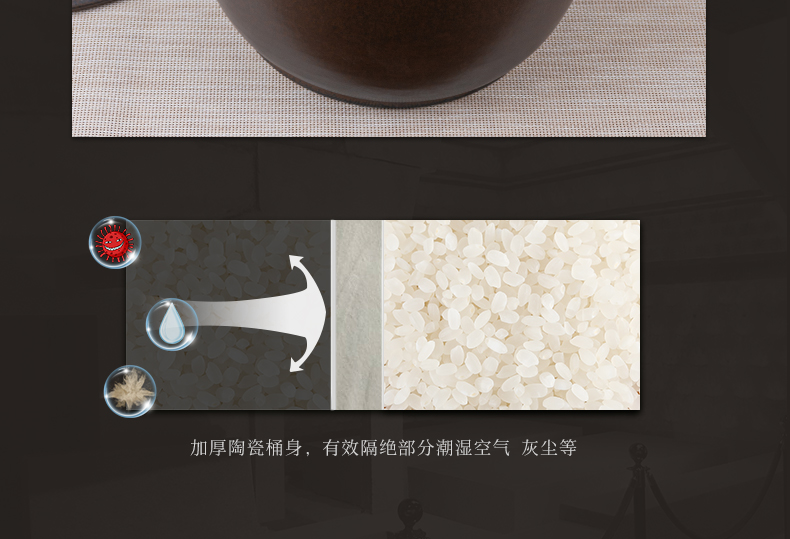 Jingdezhen ceramic barrel with cover household 30 kg to rice storage box old seal insect - resistant moistureproof ricer box rice such as pot