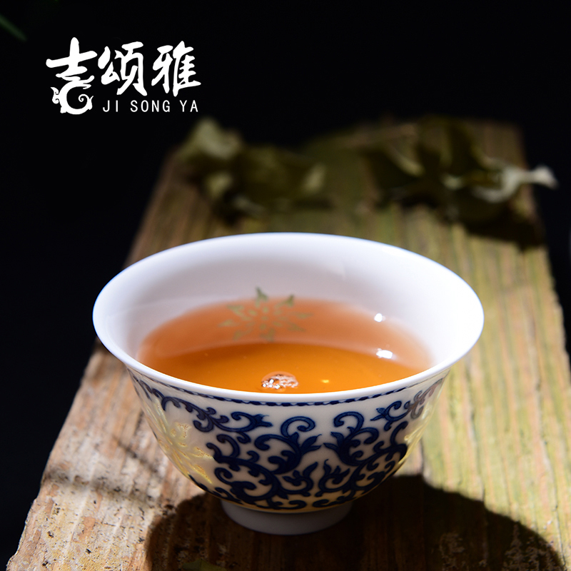 Jingdezhen tea set manually exquisite blue and white porcelain cup single cup masters cup kung fu tea sample tea cup