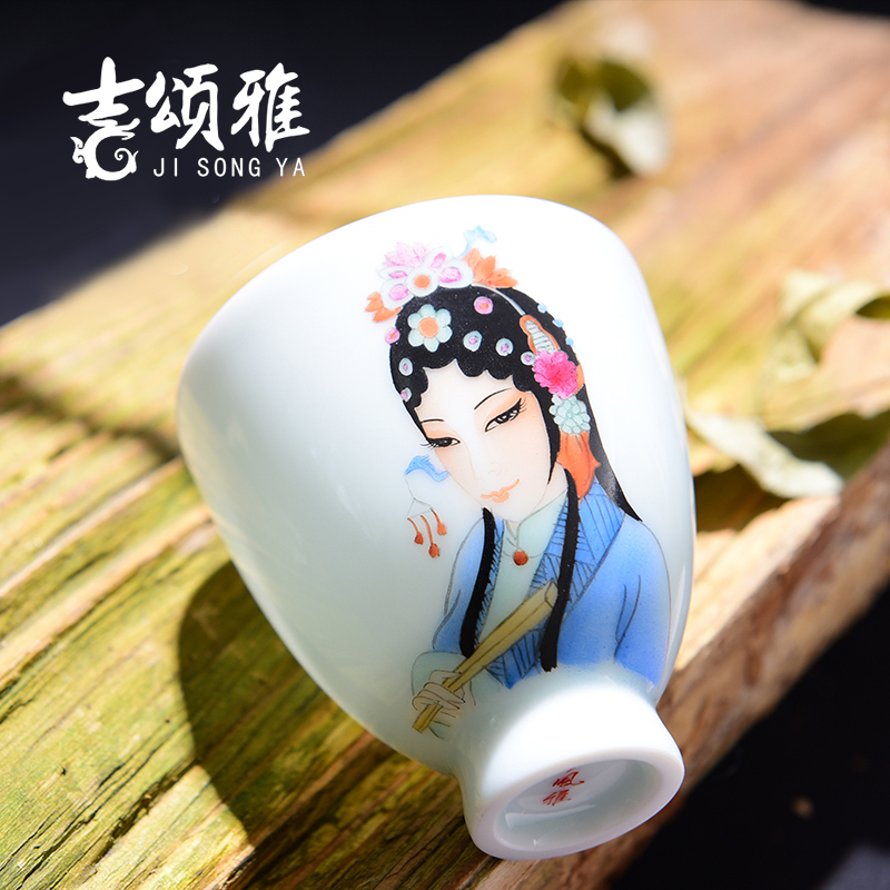Jingdezhen tea set manually single CPU facebook "CPU master cup sample tea cup collection pastel kung fu tea cups