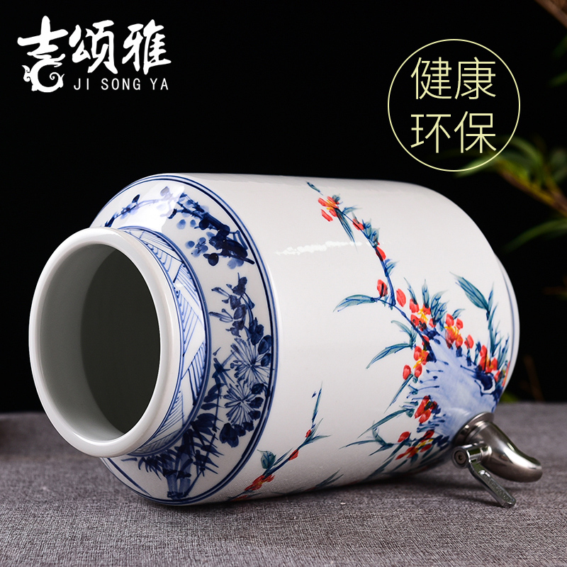 Soaking jar 15 jin ceramics with leading domestic hand - made bottle of bottle wine glass art decoration