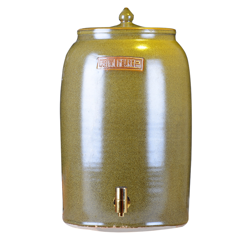 Ceramic tank barrel ricer box you can tap it at the end of the cylinder tea tea jingdezhen Ceramic cylinder wine jar