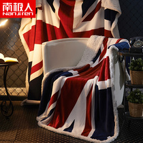 South Pole double-decker Lamb suede blanket Blanket Inglém Wind Big Version Thickened Afternoon Nap Blanket Bedroom Quilt Car Blanket