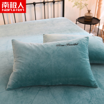 Antarctic crystal velvet pillowcase Winter flannel warm coral velvet pillowcase single person 48x74cm pair