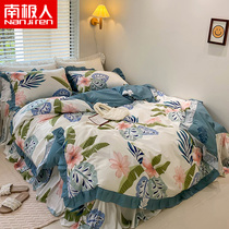 Antarctic cotton Korean version of bed four-piece ruffled quilt cover bed skirt 1 5 home 1 8 bedding kit