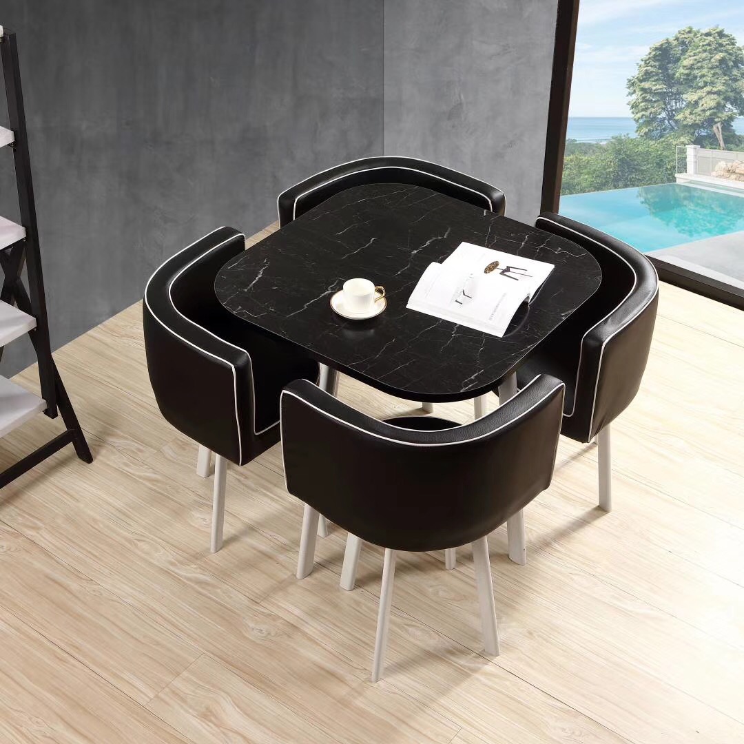 Simple reception table and chair combination negotiation table shop meeting table and chair office leisure small round table square table Nordic