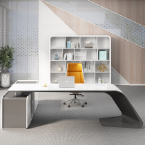 High-end office furniture paint boss table Fashion simple president table Atmospheric large desk General manager table and chair combination