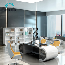 Fashion paint boss desk Office desk Simple modern white light luxury large desk President desk Manager desk Supervisor desk