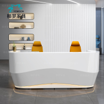 Simple and modern company paint front desk Reception desk Hotel lobby cashier Beauty salon bar Curved desk