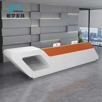 Paint front desk Reception desk Company counter desk Fashion hollow simple modern welcome cashier bar