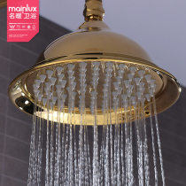 Golden European shower nozzle shower head oversized spray anti-clogging booster rose gold top spray shower single head