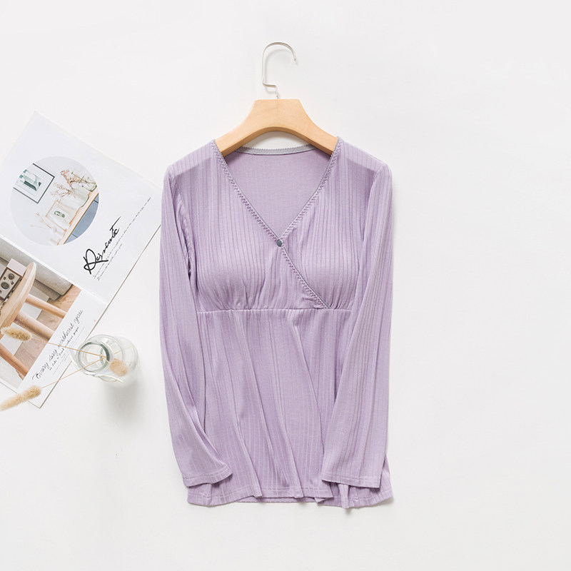 Confinement Clothing Autumn Clothes Inner Match Thin Modal Bottoming Shirt — 21