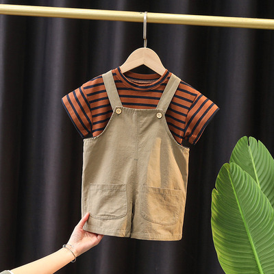 Boys' Summer Short-Sleeve Outfit 2026 Trendy Children's Fashion Stylish Baby Clothes Summer — 1