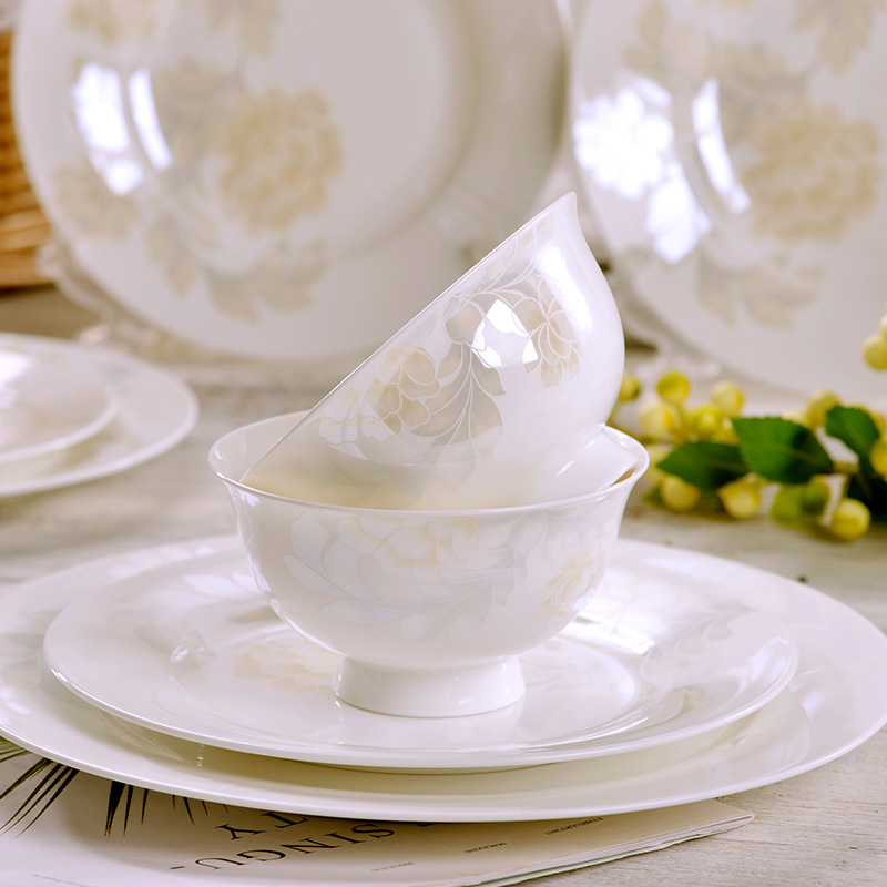 Jingdezhen ceramics tableware 60 head elegant aristocratic ipads porcelain tableware suit dishes suit dish plates