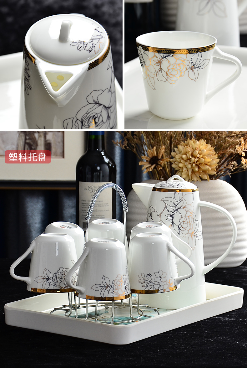 Family light with excessive water BeiBei suits for home sitting room with ceramic water drinking cup with the tray of a complete set of the teapot