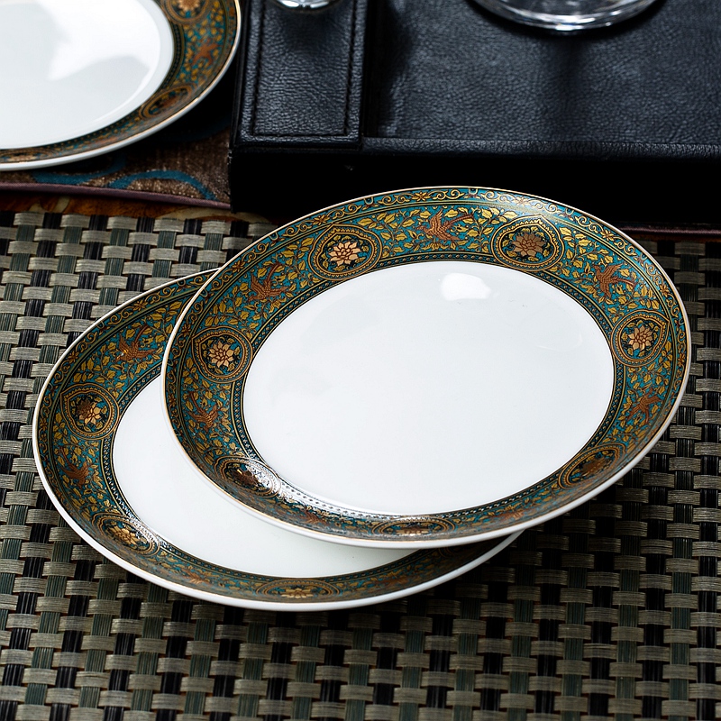 Dishes suit household European - style ipads porcelain dinner set bowl chopsticks ceramics Chinese six combination plate