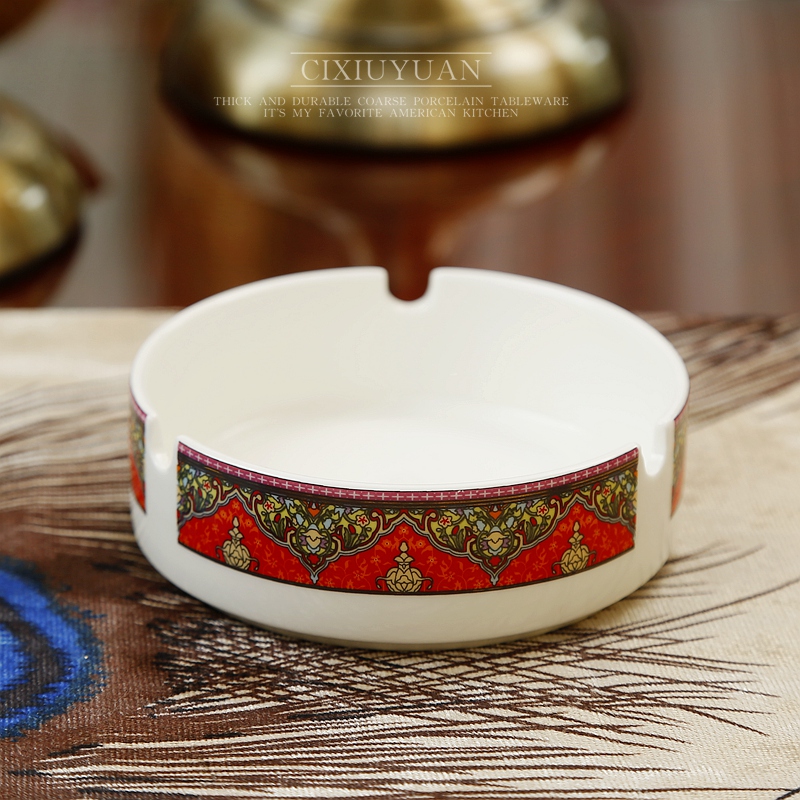 Fashion ceramic ashtray office home sitting room tea table large move European creative trend Chinese ashtrays