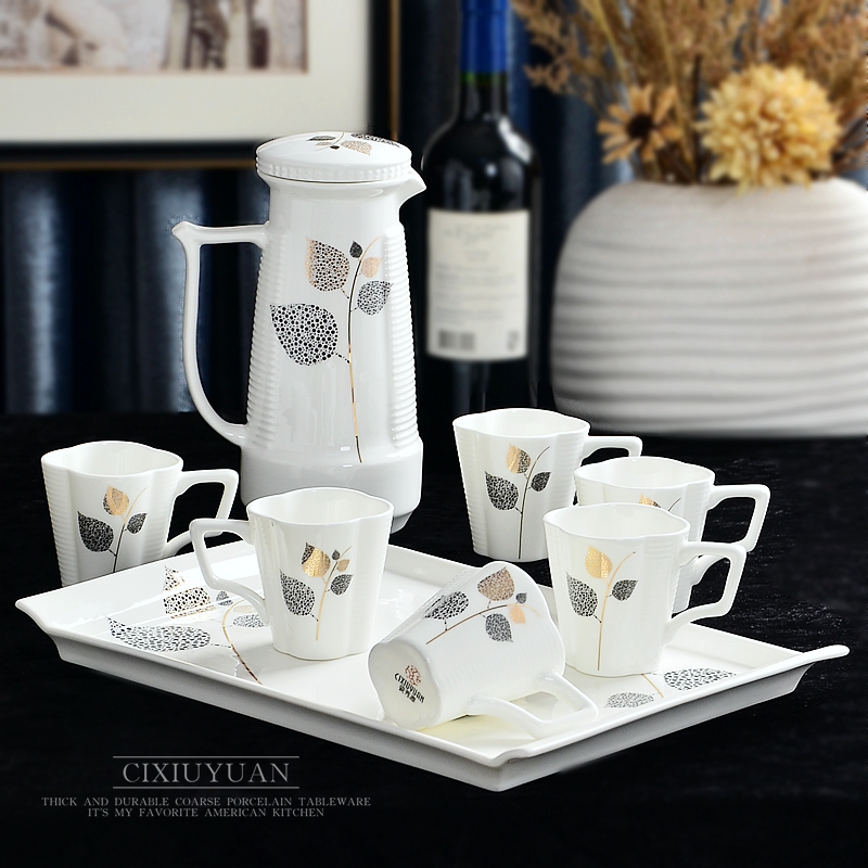 Family light with excessive water BeiBei suits for home sitting room with ceramic water drinking cup with the tray of a complete set of the teapot